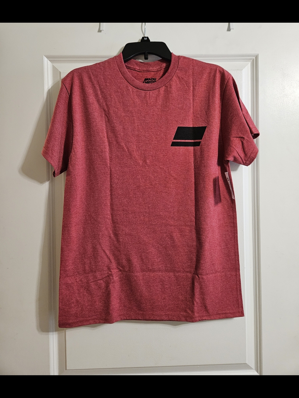 Men's M Abu Garcia Red Heather Crewneck T-Shirt with Logo